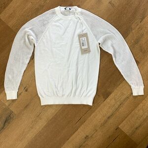 Elegant White Long Sleeve Women's Top from Italy 🇮🇹 , size M